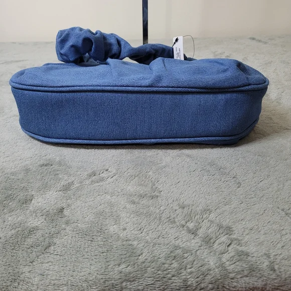 Fashion Nova Hard To Handle Handbag Crossbody Ruched Purse - Medium Wash Denim - Picture 12 of 12